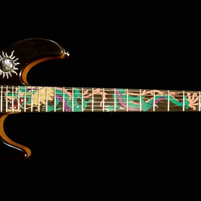 Blueberry Handmade Electric Guitar with Solid Silver and Gold Inlays image 9
