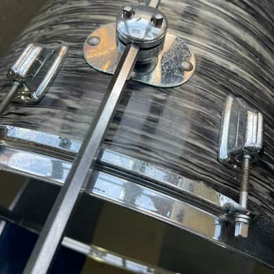 Vintage 1968 Rogers Londoner 4 Piece Drum Shell Pack - 12/13/16/20 - Black Strata Pearl image 7