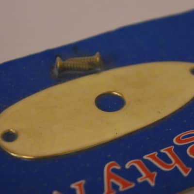 1980s Mighty Mite USA Input Jack Plate Gold Sealed NOS image 2