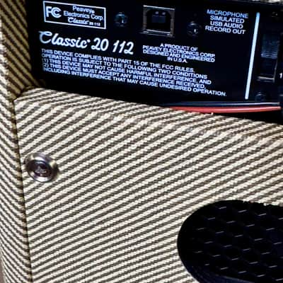Peavey Classic 20 Guitar Combo Amplifier 1x12” Tweed ( 20W/5W/1W) Recording  USB Interface image 7