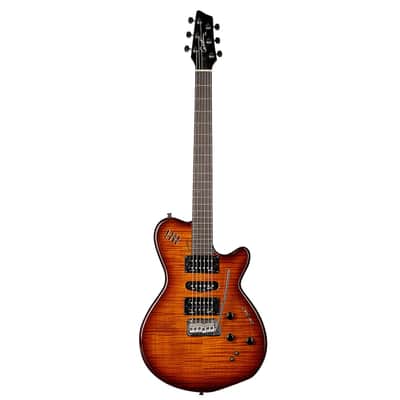 Godin (028672) xtSA Light Burst Flame Electric Guitar with Gig Bag (Open Box) image 2