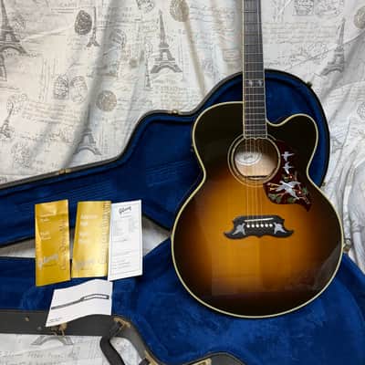 2010 Gibson Super Dove Vintage Sunburst Original Hard Shell Case Built In Electronics image 1