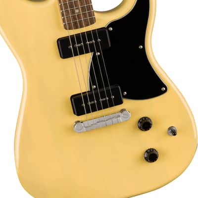 Squier Paranormal Strat-O-Sonic, Laurel board, Black Pickguard, Vintage Blonde image 6