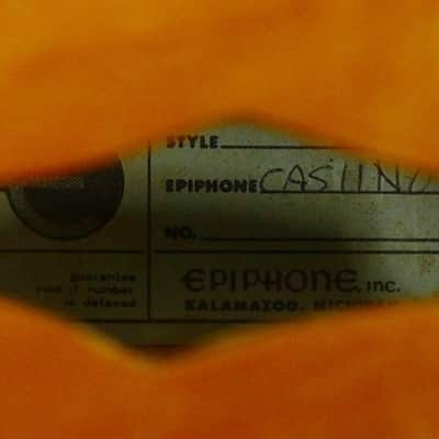 Rare Vintage 1970's made Epiphone Casino Blue Label w/Original HC Made in Japan image 10