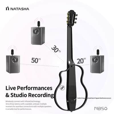 Natasha Bamboo Smart Guitar NBSG (Natural) - Nylon Wireless Smart Guitar  2024 - Satin image 12