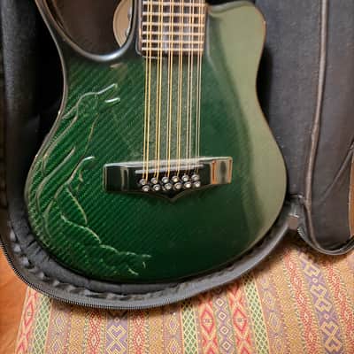 Emerald Amicus short scale 12-string guitar 2000’s - Green carbon fiber image 6