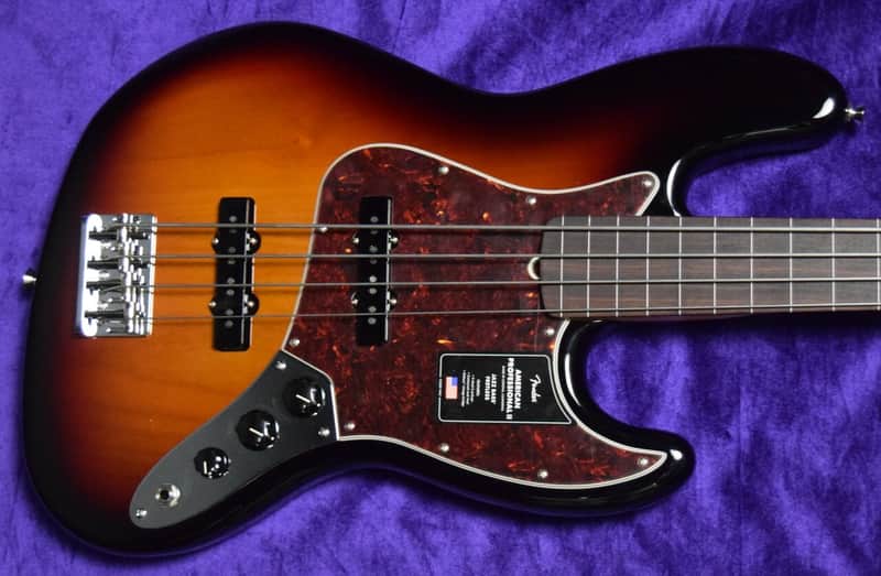 Fender AM Pro II FRETLESS Jazz, 3-TSB / Lined Rosewood *Factory Flaw = Save $! *IN STOCK* image 1