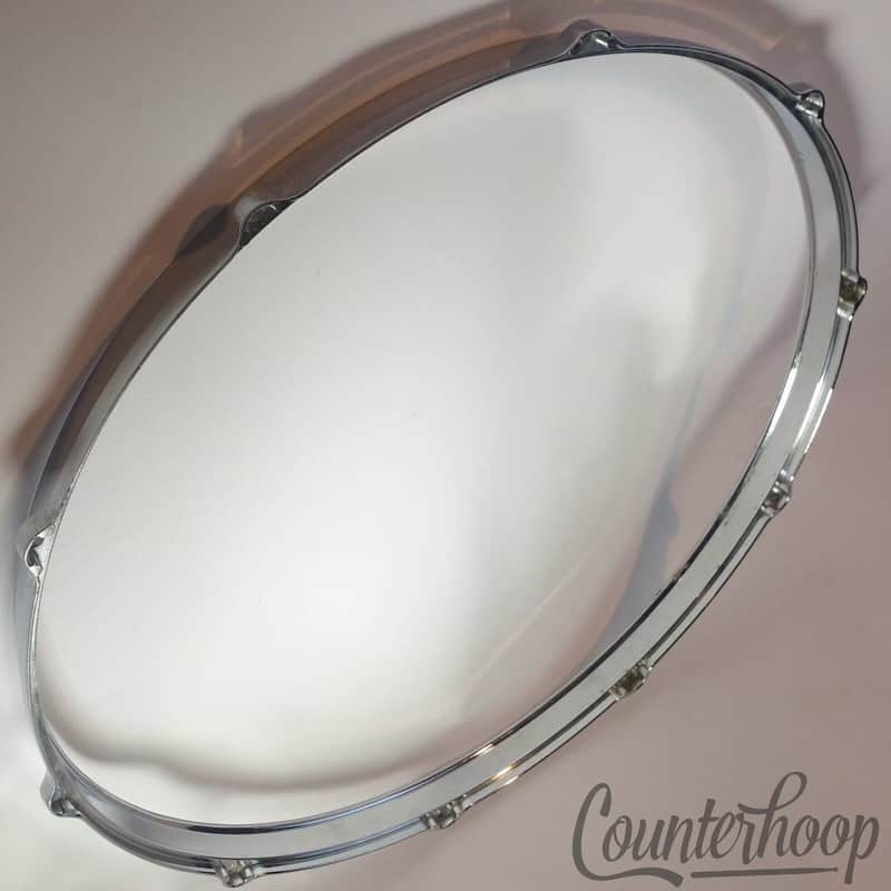 *Gretsch 18" Die-Cast Floor Tom Drum Rim 10-Lug Hoop Vintage 70s Batter Chrome* image 1