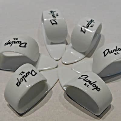Dunlop 9004R White THUMB PICKS 6 Picks Extra Large White image 1
