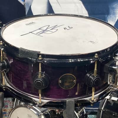 Terry Bozzio's DW - 5.5x13" Craviotto Solid Shell Snare Drum - Transparent Purple Lacquer - Autographed! image 1