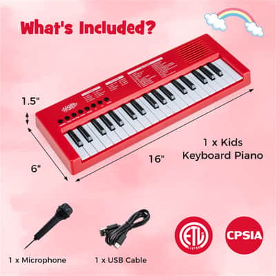 Ozici 37 Keys Kids Electronic Keyboard with Microphone, 8 Tones & 8 Rhythms Piano Toy image 6
