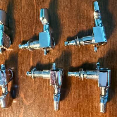Vintage Schaller West Germany 3 x 3 Electric Guitar Tuners Chrome image 2
