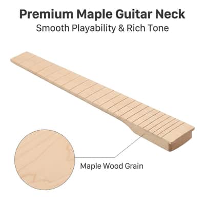 Electric Guitar Neck 24.75" Maple Wood Fingerboard 24 Fret Reverse Headstock - Pre-Grooved Durable Mastil de Guitarra Electrica for DIY Replacement and Baritone SG image 2