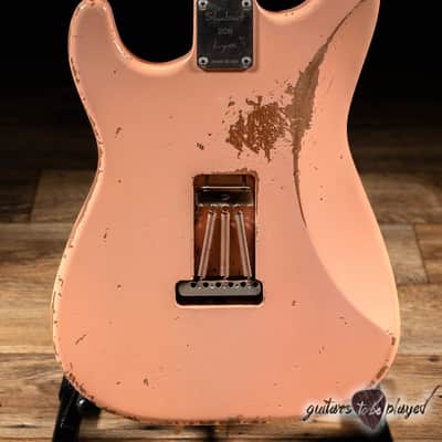Shabat Lynx HSS Alder S-Style w/ Flame Roasted Maple & Rosewood – Shell Pink image 6