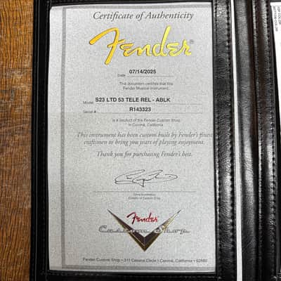 Fender Custom Shop Limited 1953 Telecaster Relic Aged Black w/Tweed Case image 12