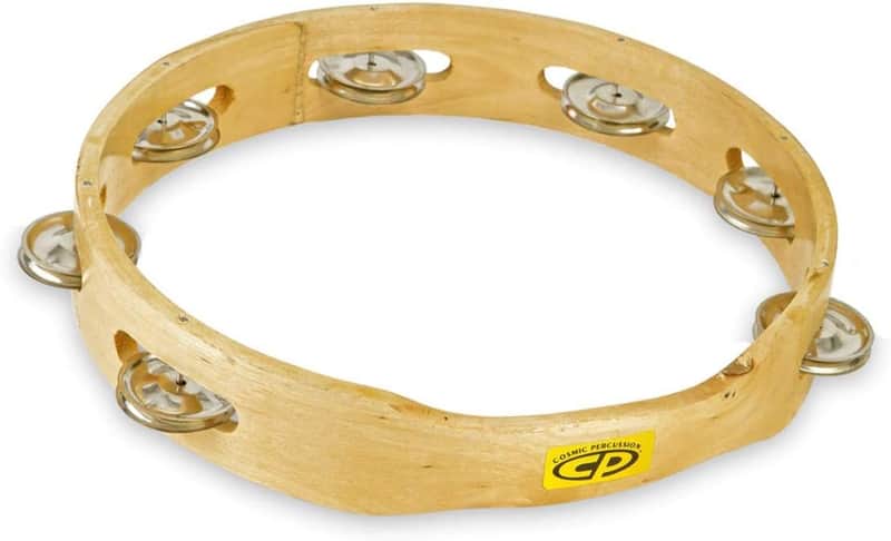 CP by LP CP389 10“ Handheld Single Row Tambourine - Steel Jingles CP Single Row image 1