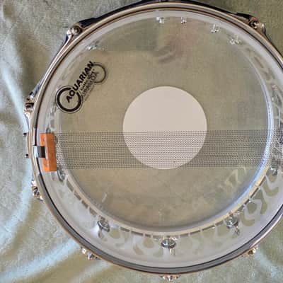 Spaun Acrylic 5.5 x 14 Snare with Flames 2010 - Clear Acrylic with Flames image 3