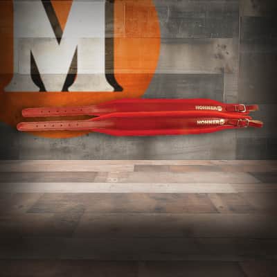 Hohner Red Leather Accordion Straps (ACC-STRAP 5-RED) image 1
