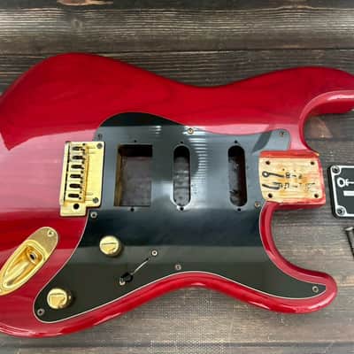 90s Charvel CST-060-SSH Stratocaster Body Ash See-throw Red/Plate Made in Japan image 1