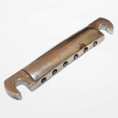 Vintage 1975 Gibson Tailpiece Nickel 1974 1976 Les Paul ES SG 1970's Stop Tail image 1
