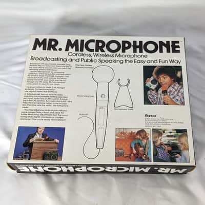 Vintage 1980 Mr. Microphone #1283 Ronco Wireless Mic in Original Box w/ Stand image 5