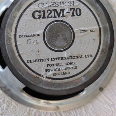 Celestion G12M-70 12" Hemp cone 65W 15 Ohm Speaker 1990s White Label dark ’n smokey image 2