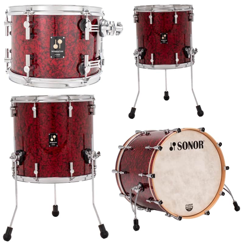 SONOR Momentum Beech Series Red Pearl Wrap Custom 4pc Kit 22_12_14_16 Drums Set Shell Pack | Made in Germany | NEW | SHIPS NOW | Authorized Dealer image 1
