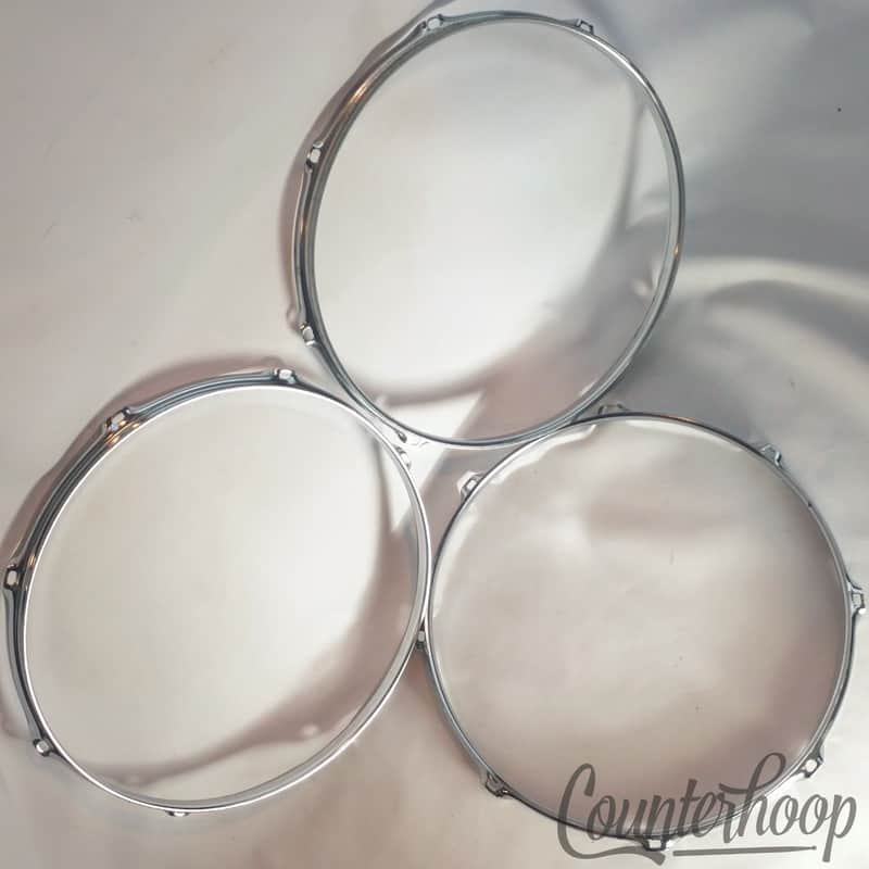 Ludwig/Walberg&Auge 3x 14" Rims/Hoops 8Lug-Hole Snare/Floor Tom Drum 60s W&A USA image 1
