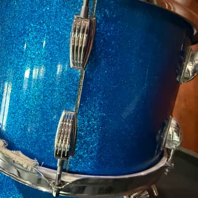 Ludwig Vintage Drumset 22”-12”-13”-16” 1970s - Blue Sparkle image 3
