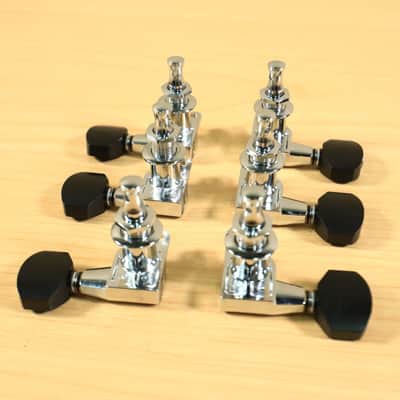 Gotoh SG360 Mini 3x3 Schaller Style Chrome Tuning Black Buttons Japan image 3