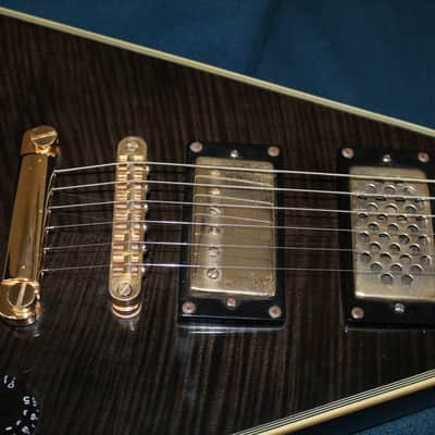 ESP Paul Smith Flying-V (Unique Mini/Traveller Guitar) - See-Through Black image 6