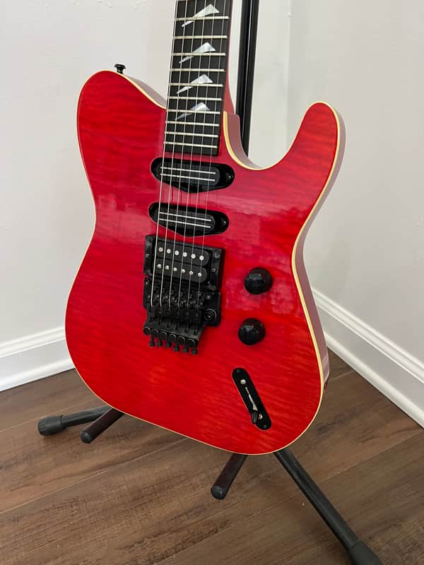 Hamer USA TLE Custom 1986 Red Boomerang Inlays Electric Guitar Tele Style image 1