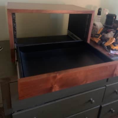 4 unit 19' rack with drawer 4 unit new - Alder wood finished with lacquer image 1