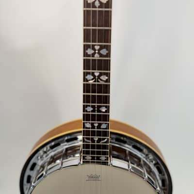 1970s GTR Hearts and Flowers 5-String Banjo Iida-Made Rare Natural w/ Case image 11