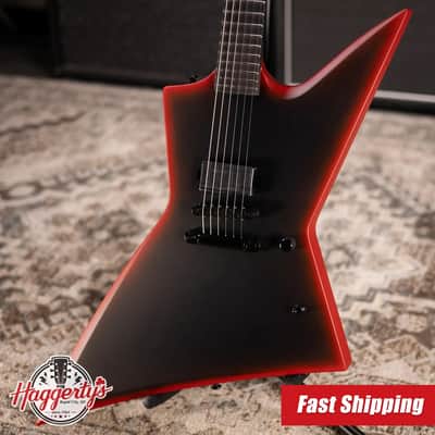 ESP LTD Black Metal EXL Electric Guitar - Black Red Burst Satin