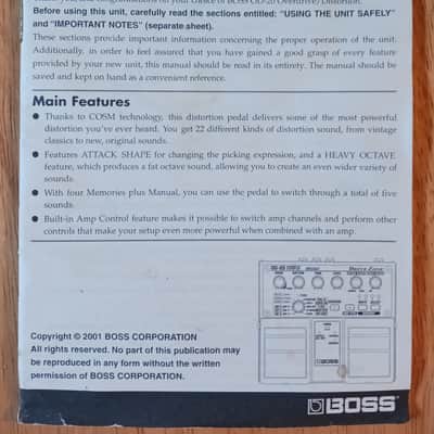 Boss OD-20 OVERDRIVE/DISTORTION - Drive Zone - Twin Pedal 2003 - Yellow image 8