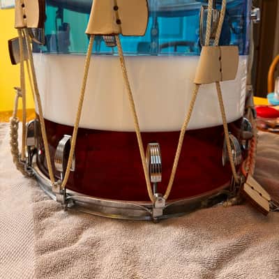 Ludwig Bicentennial Marching Snare 1976 - Acrylic-Red, White, and Blue image 8