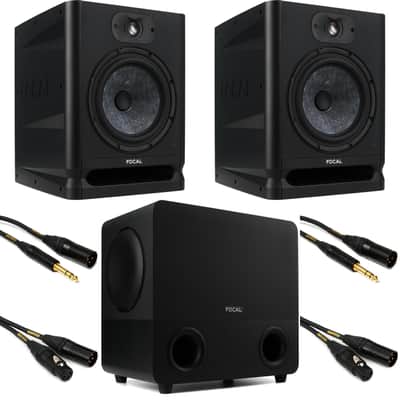Focal Alpha 80 Evo 8-inch Powered Studio Monitor (Pair) with 8-inch Studio Subwoofer and Cables image 1