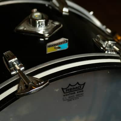 24"x 14" Ludwig Vistalite bass drum 1978-79 Black "Overdrive Outfit" image 7