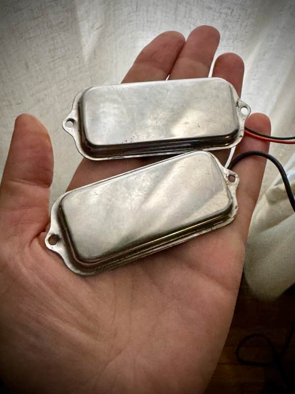 Vintage Kay Zippo/Pancake Pickup Set, Mid 60’s - Silver Pickups image 1