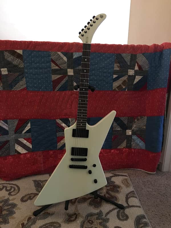 Esp style RRRcustom Explorer guitar 2016 Vintage White image 1