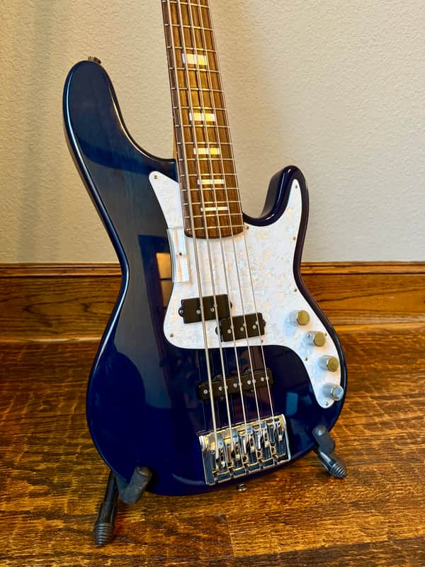 Kiesel Mahogany PB5 5-String PJ Bass 2021 Transparent Blue w/ Nordstrand Pickups image 1