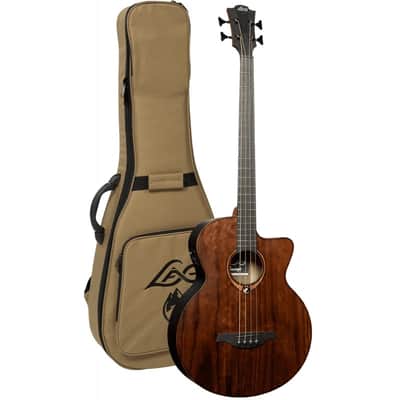 Lag SAUVAGE-BCE Sauvage Series Jumbo Cutaway Pale Brankowood Top Khaya Neck 4-String Acoustic-Electric Bass Guitar w/Gig Bag image 1