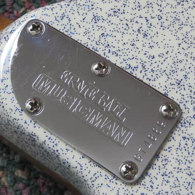 2016 Ernie Ball Music Man Luke III Custom Color Pearl White/Blue Sparkle! w/OHSC image 5