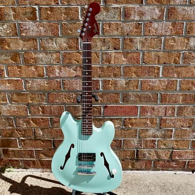Fender Tom DeLonge Starcaster Rosewood Fingerboard Chrome Hardware Satin Surf Green image 2