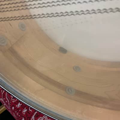 Slingerland No. 153 Super Gene Krupa Radio King 5.5x14" 8-Lug Solid Maple Snare Drum with Clamshell Strainer 1960 - 1962 - White Marine Pearl image 12