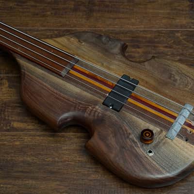 Left Handed Fretless Walnut Fiddle Handmade Wishbass (Refinished!) image 1