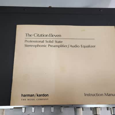 Harman Kardon Vintage model Citation Eleven , Solid State Stereo Preamplifier/Equaliser Made in USA (1976) image 4
