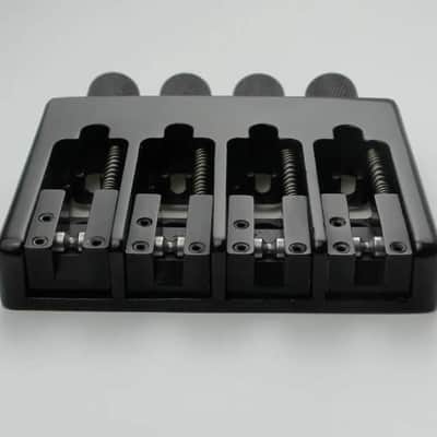 Black 4 String Headless Bass Bridge System with Adjutsable Saddles image 3