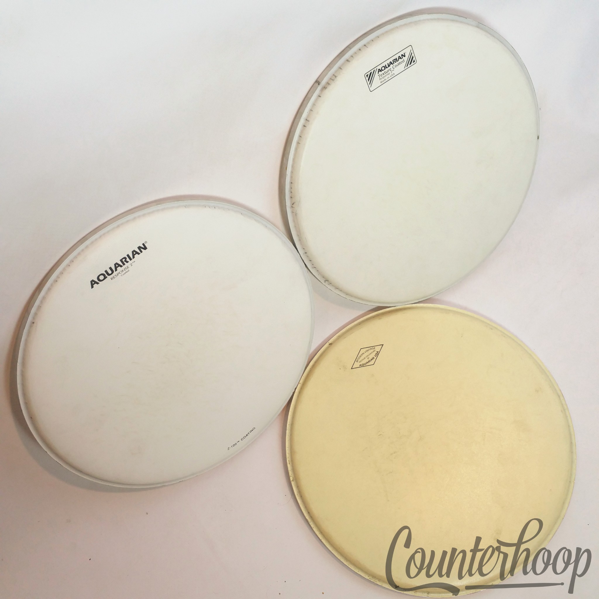 Aquarian 3x 12" Tom Drum Heads Response 2 Texture Coated, Modern-Vintage Medium — main photograph